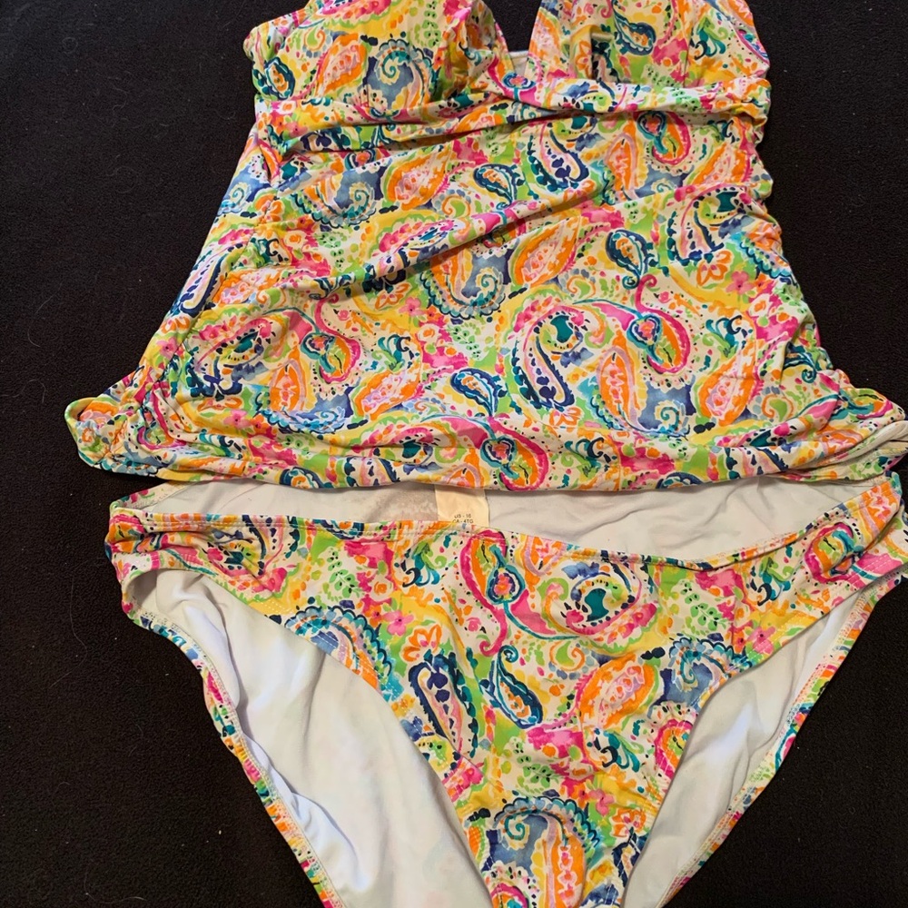 Ralph Lauren Colorful Paisley Tankini Swimsuit